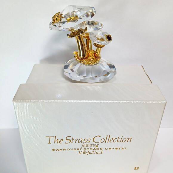 Swarovski 32% Full Lead Crystal Strass Collection Mushrooms & Ladybugs Orig Box - Picture 3 of 11